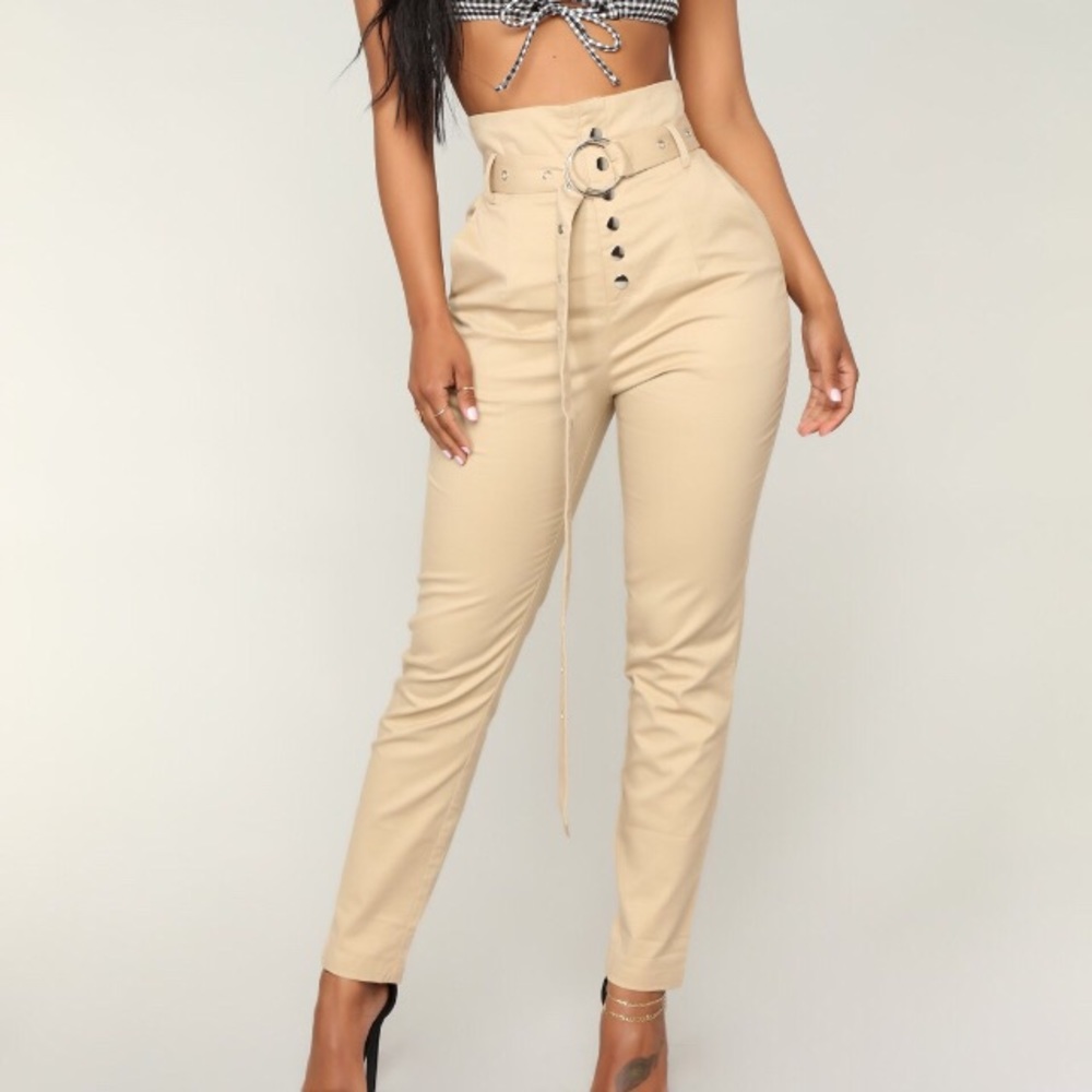 High waisted Khaki Pants
